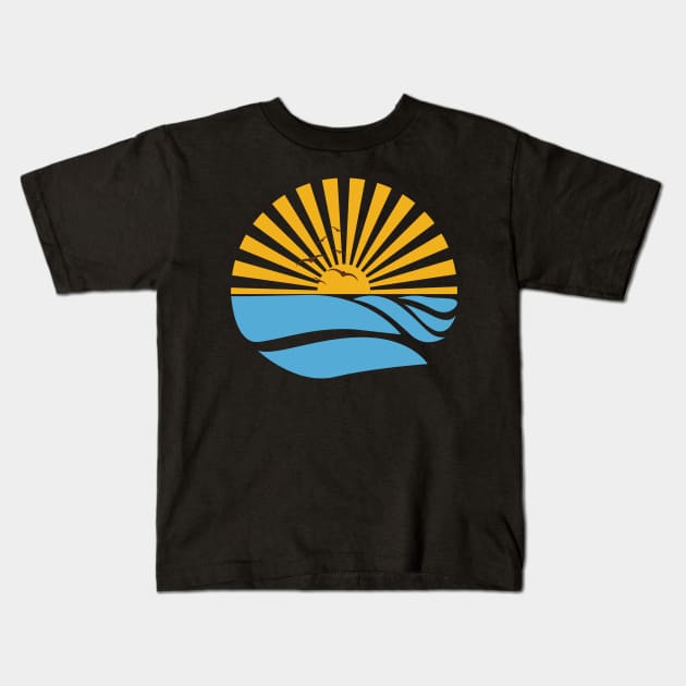 Sunset Cloud Landscape Summer Logo Kids T-Shirt by Art by Ergate